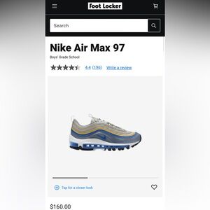 Air Max 97 
White Blue Laser Orange
Size 5Y